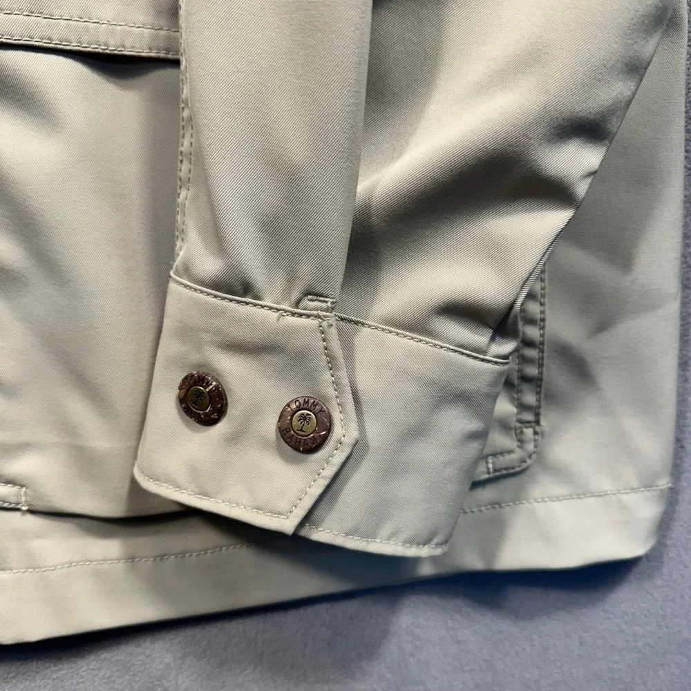 Tommy Bahama Field Jacket Mens Large Tan Utility Stretch Button Front Excellent